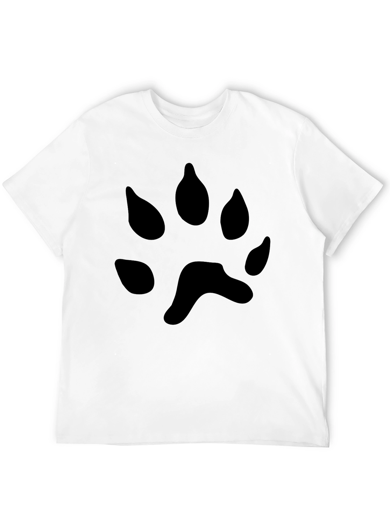 Black T-Shirt with Paw Print Design