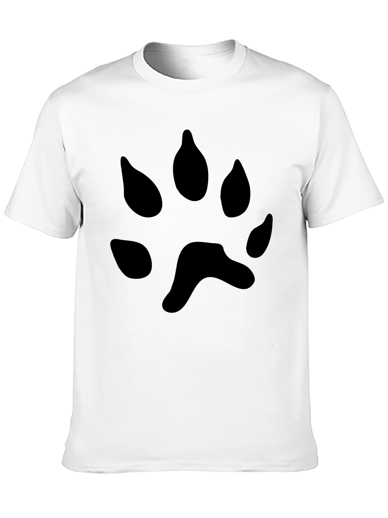 Black T-Shirt with Paw Print Design