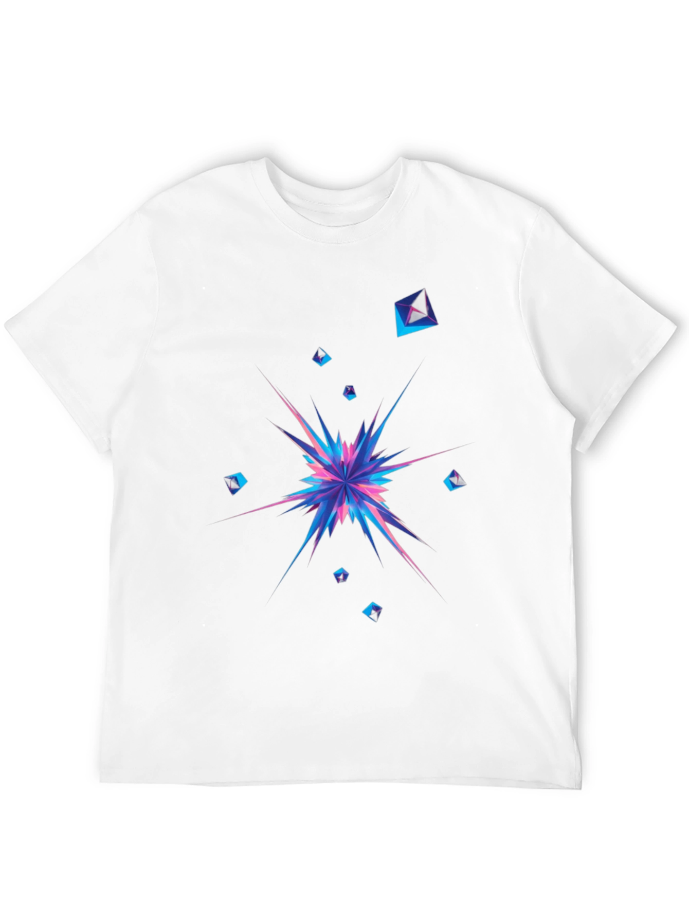 Abstract Geometric Burst Mens Black T-Shirt