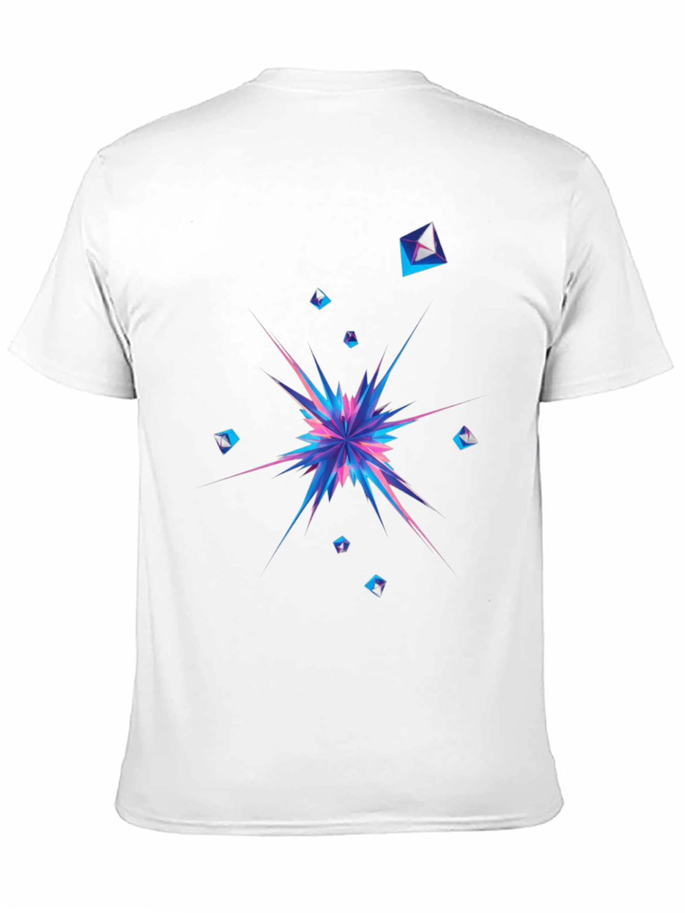 Abstract Geometric Burst Mens Black T-Shirt