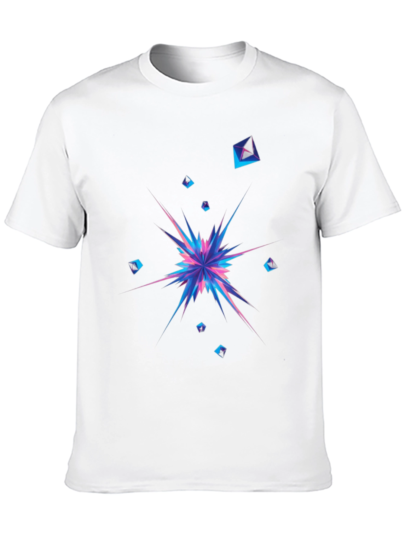 Abstract Geometric Burst Mens Black T-Shirt