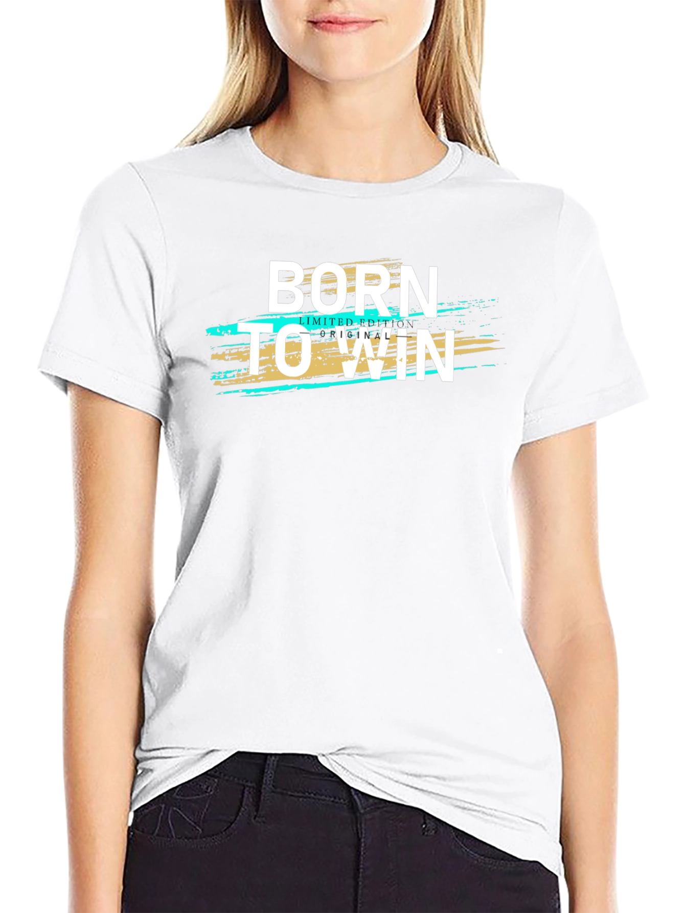 Born to Win Graphic Print Black T-Shirt