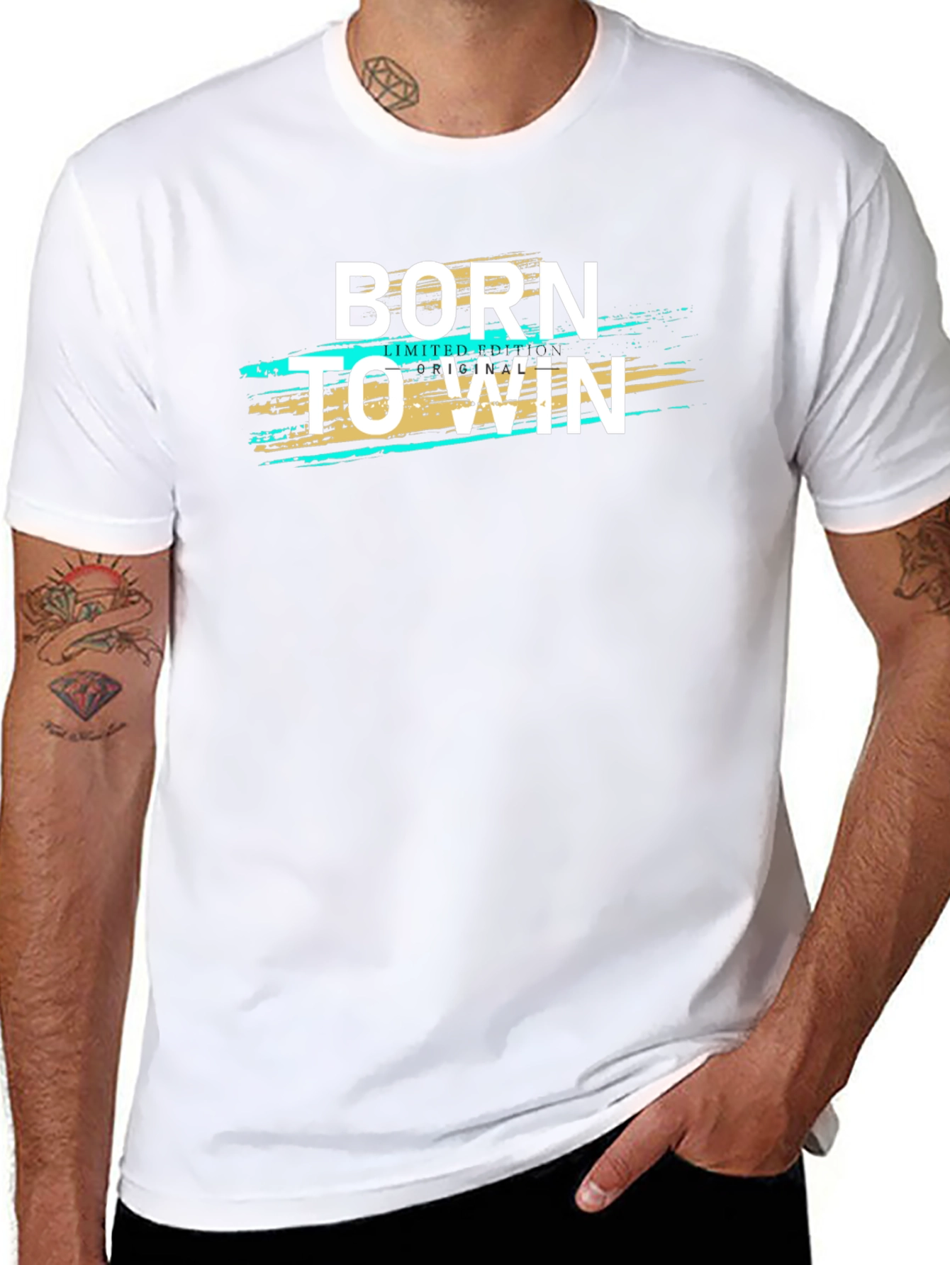Born to Win Graphic Print Black T-Shirt
