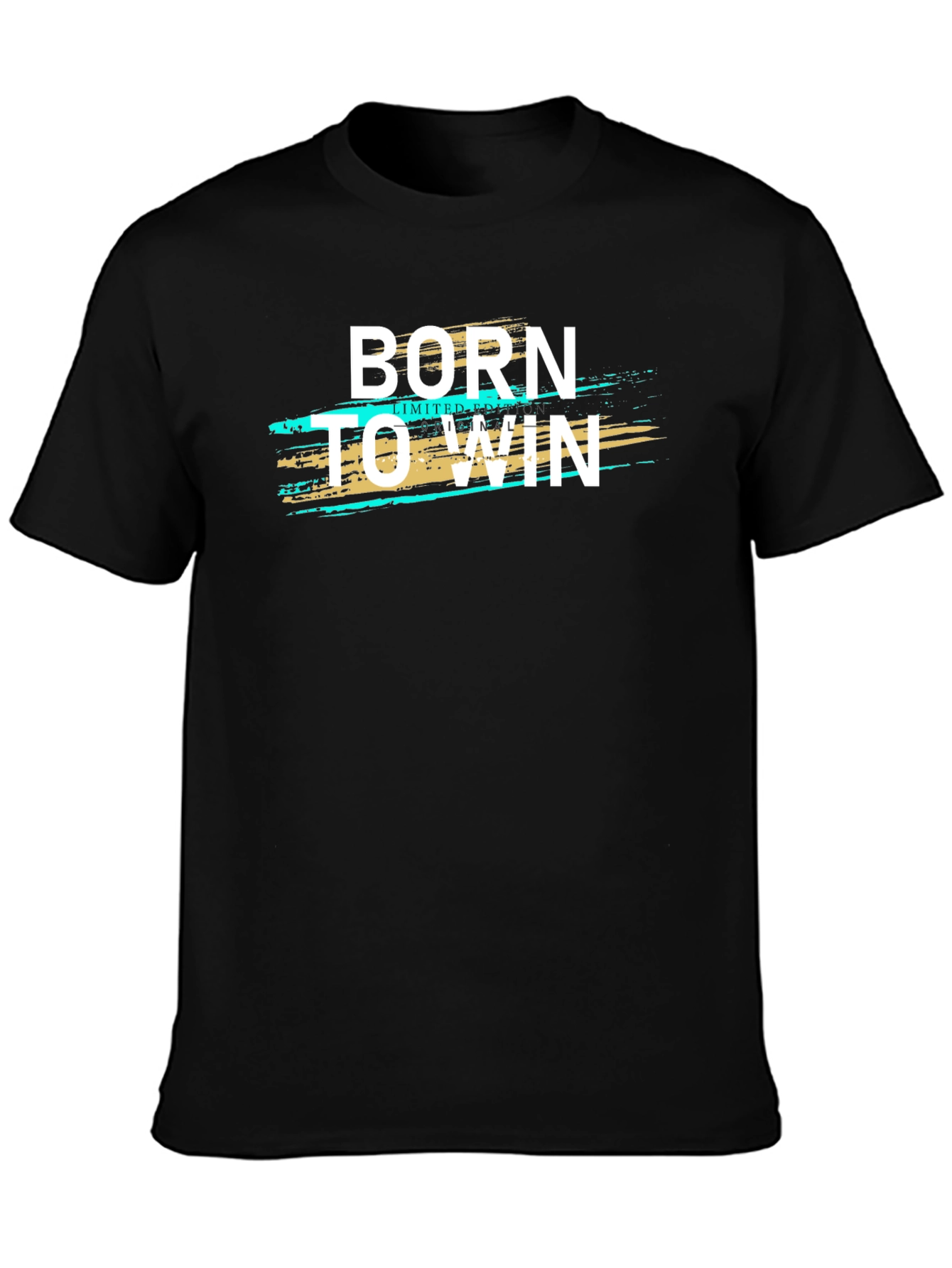 Born to Win Graphic Print Black T-Shirt