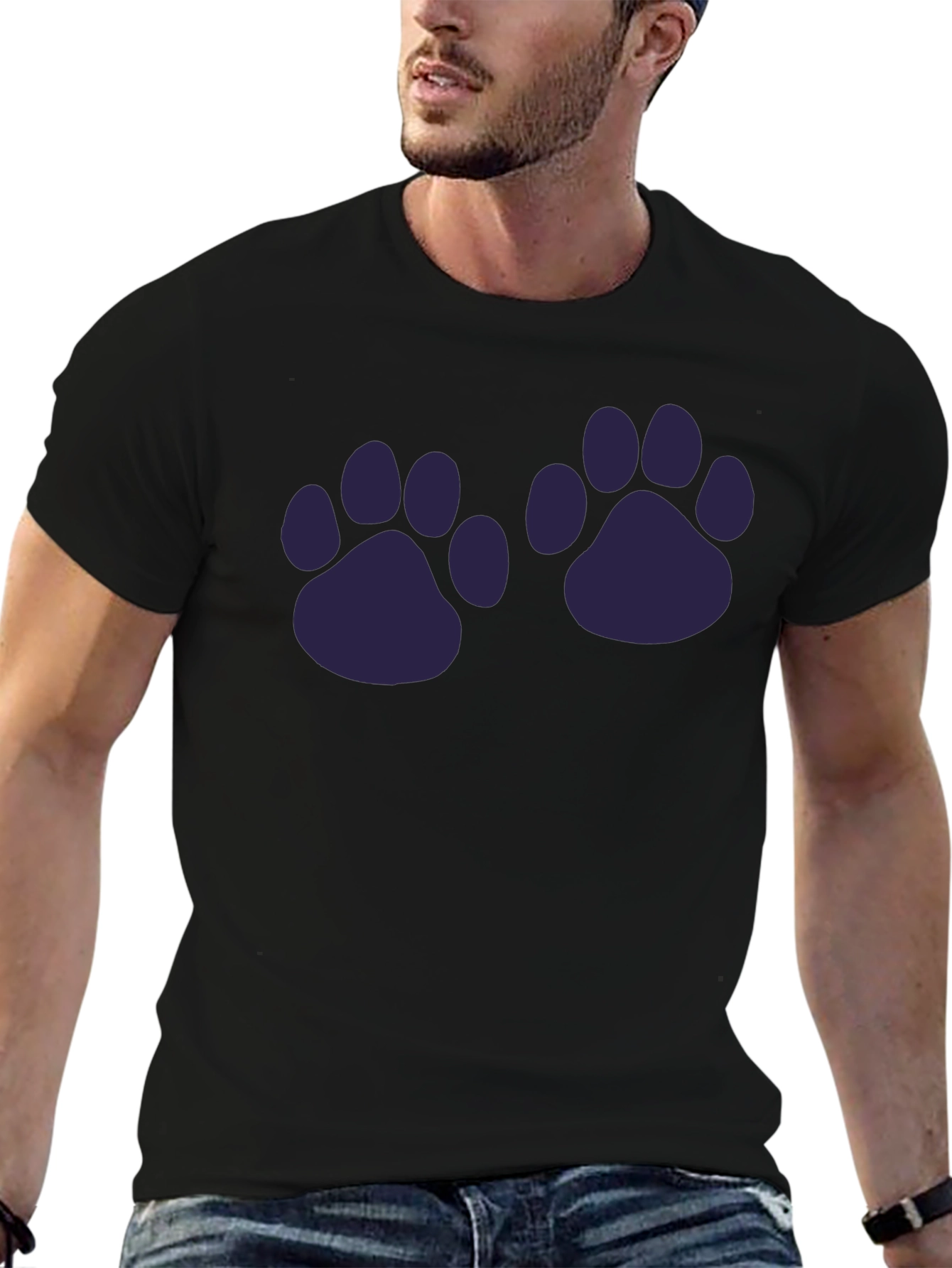Paw Print Graphic T-Shirt - Casual Style