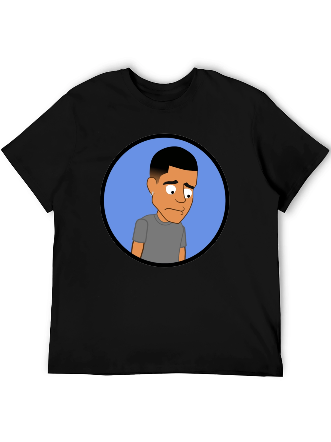Cartoon Portrait Black Tee