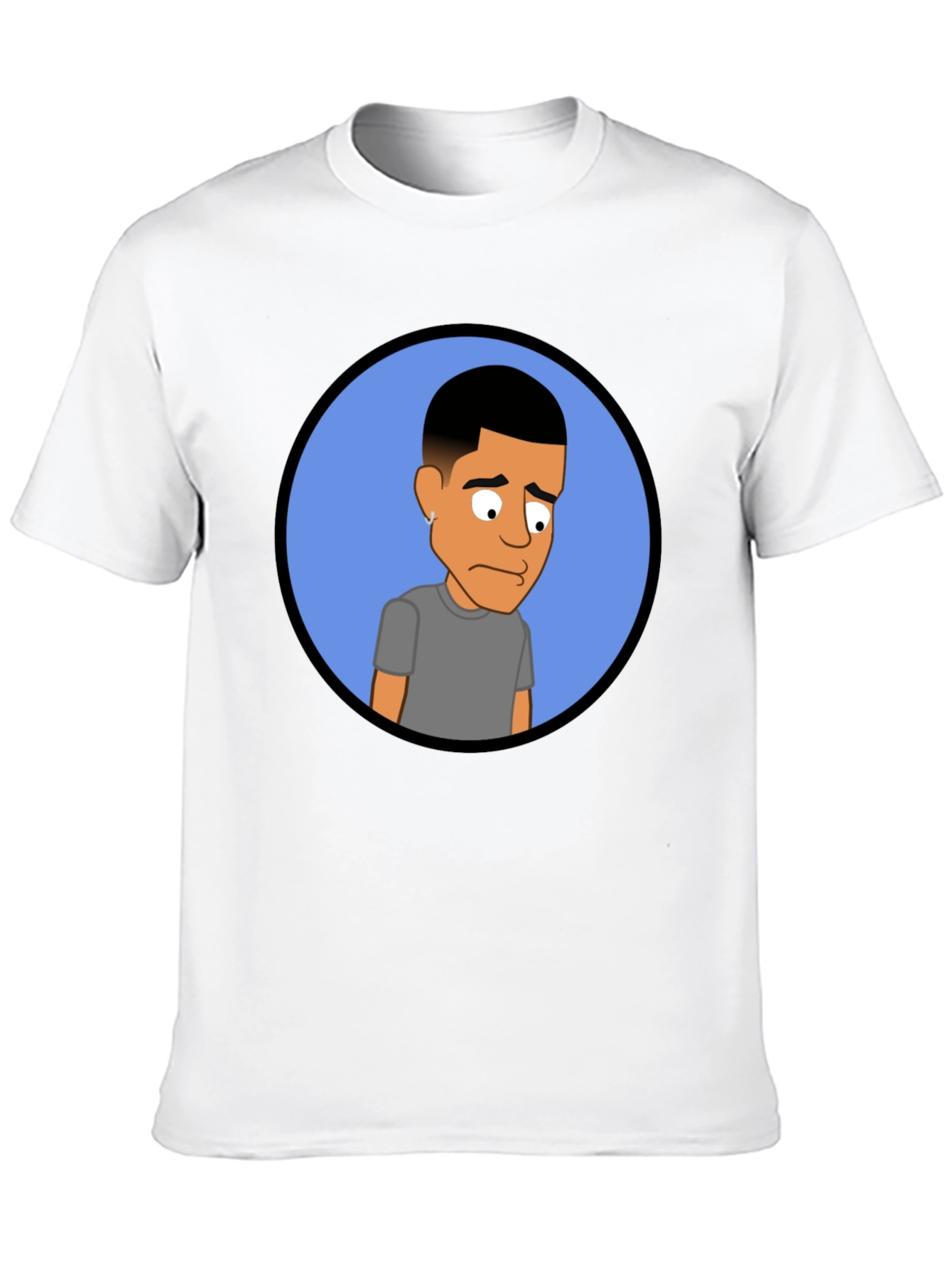 Cartoon Portrait Black Tee