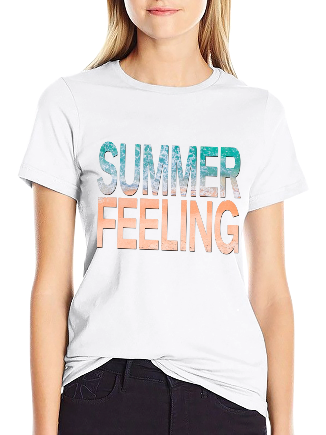 Summer Feeling Graphic Tee - Black
