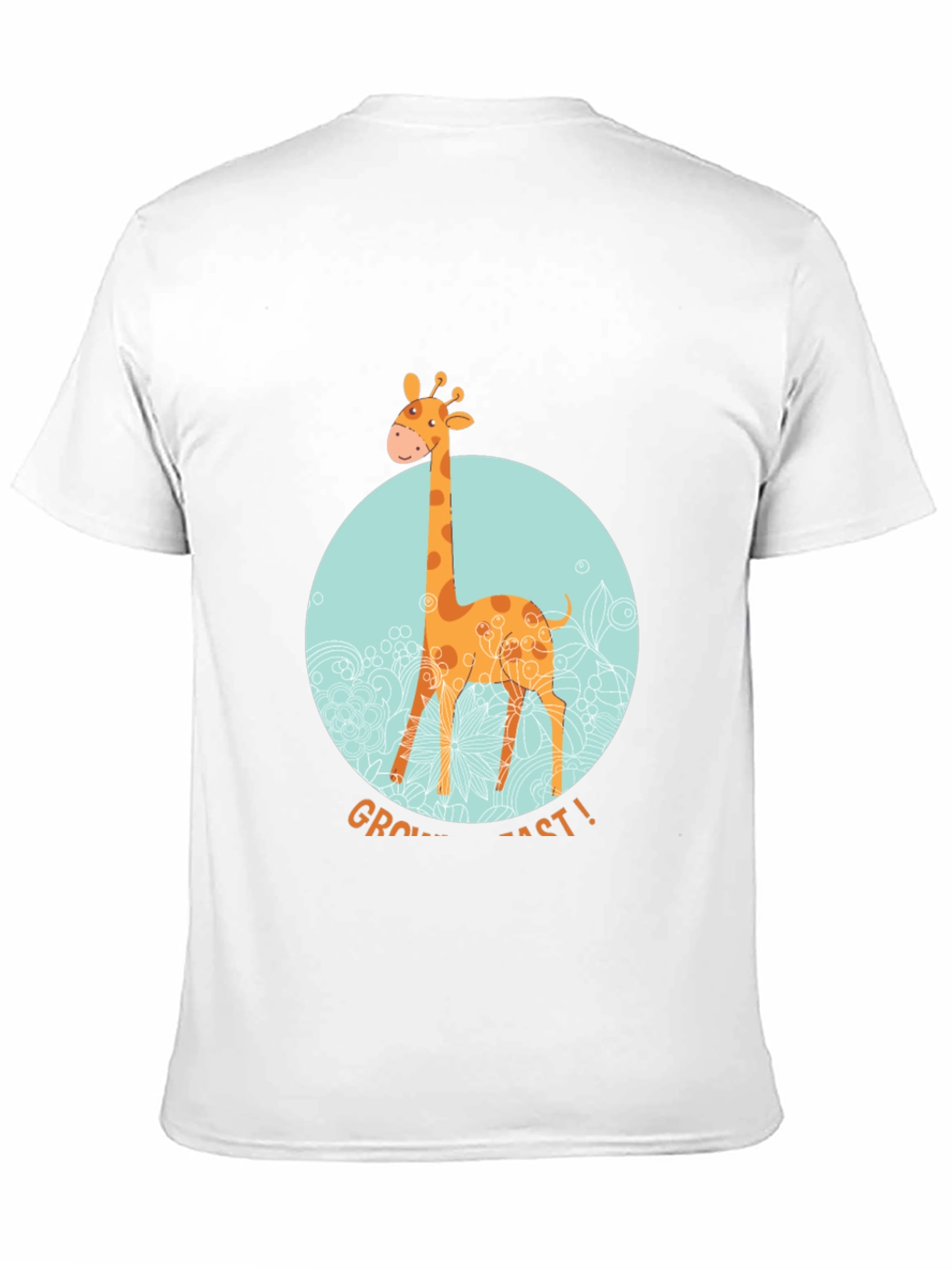 Giraffe Grow Fast! Black Graphic T-Shirt