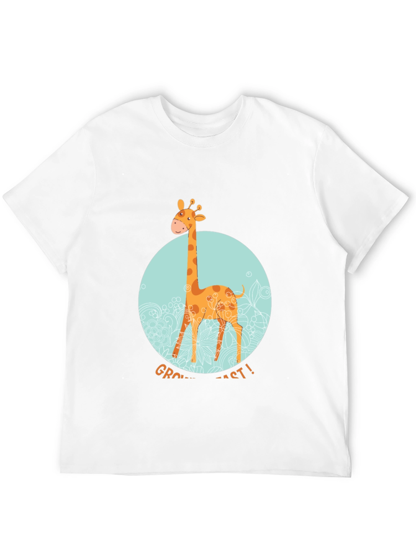 Giraffe Grow Fast! Black Graphic T-Shirt