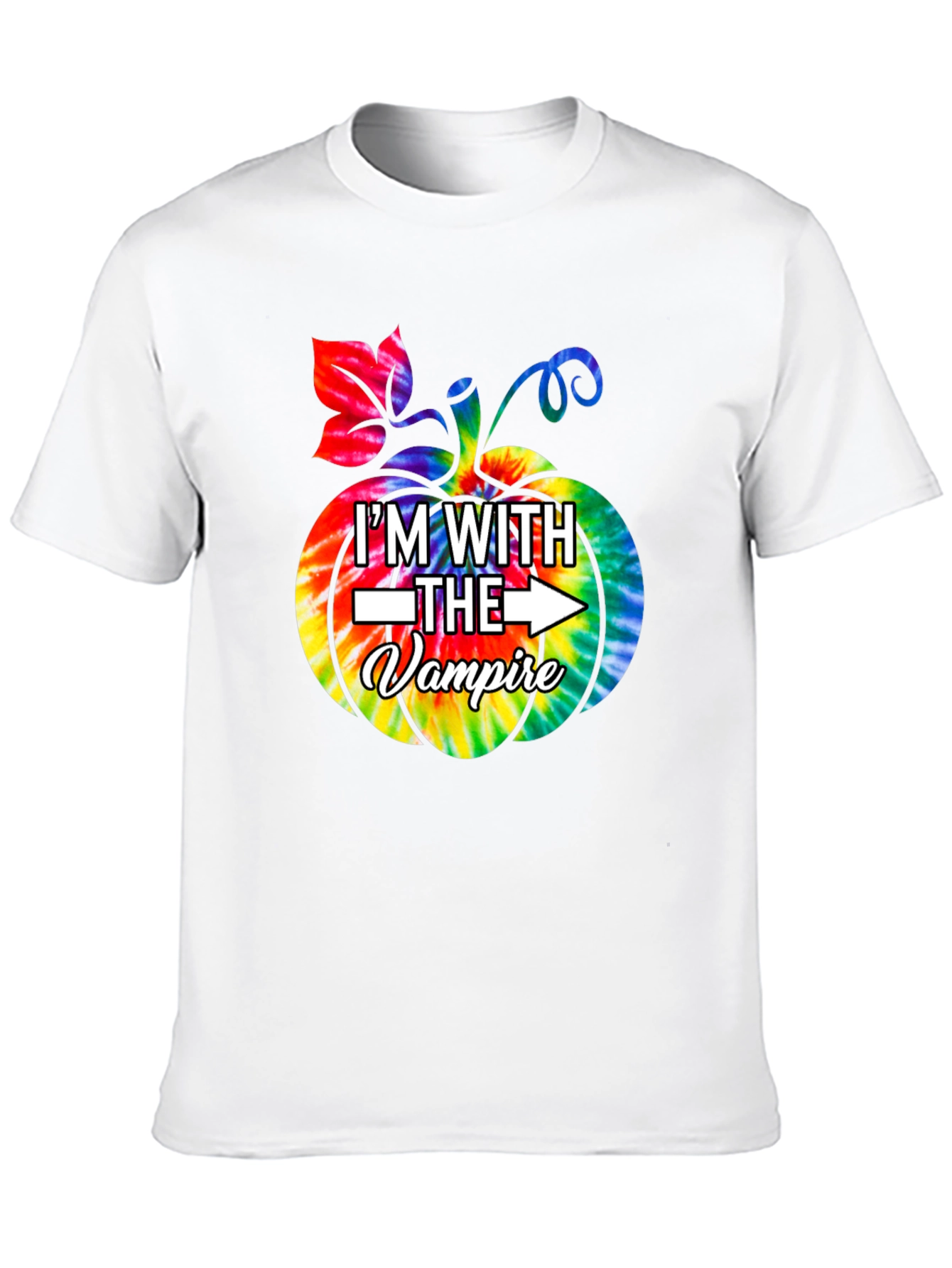 Im With The Vampire Tie Dye Pumpkin Graphic Tee
