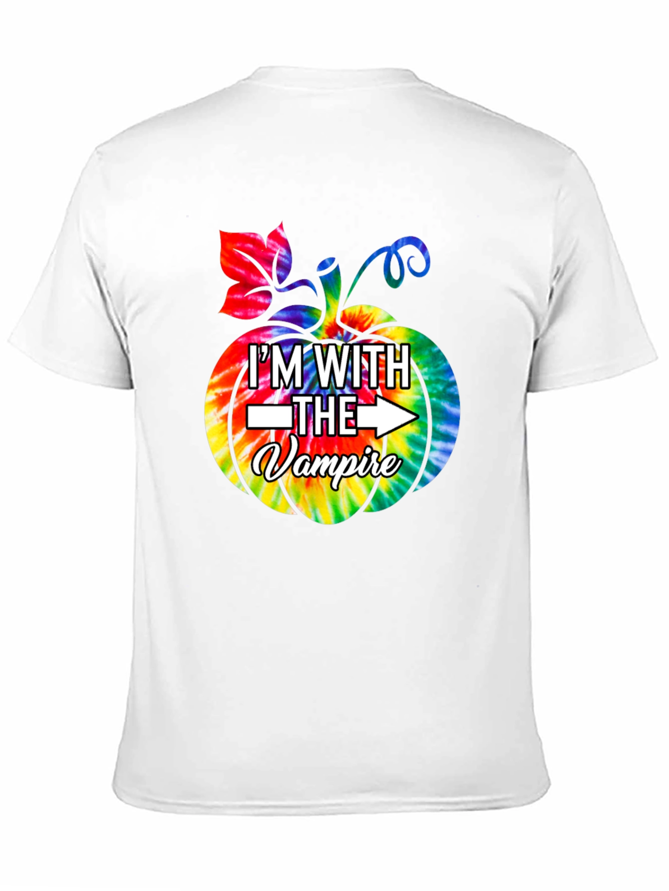 Im With The Vampire Tie Dye Pumpkin Graphic Tee