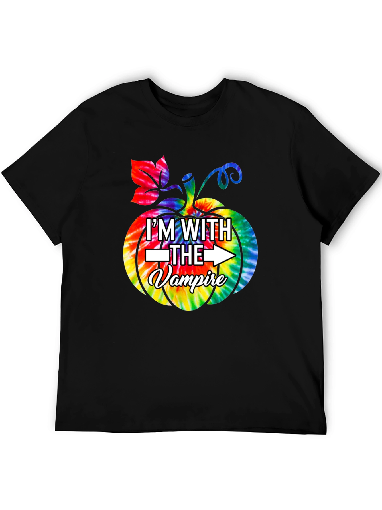 Im With The Vampire Tie Dye Pumpkin Graphic Tee