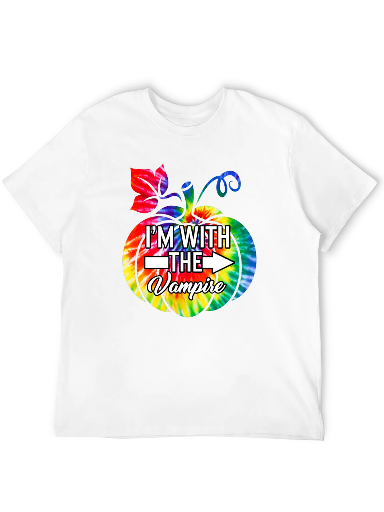 Im With The Vampire Tie Dye Pumpkin Graphic Tee