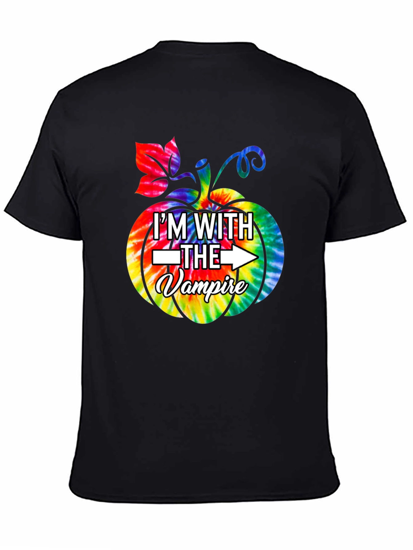 Im With The Vampire Tie Dye Pumpkin Graphic Tee