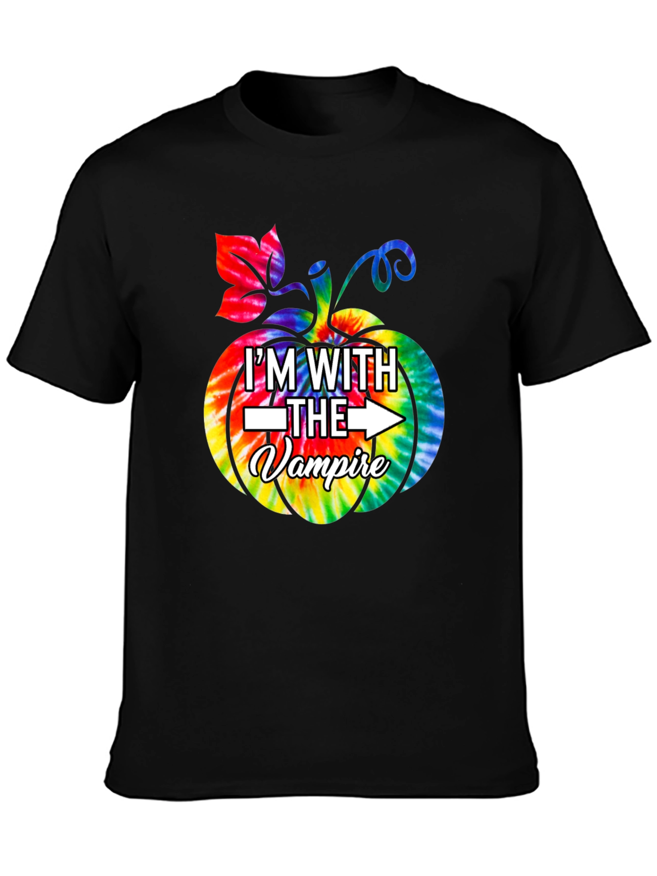 Im With The Vampire Tie Dye Pumpkin Graphic Tee