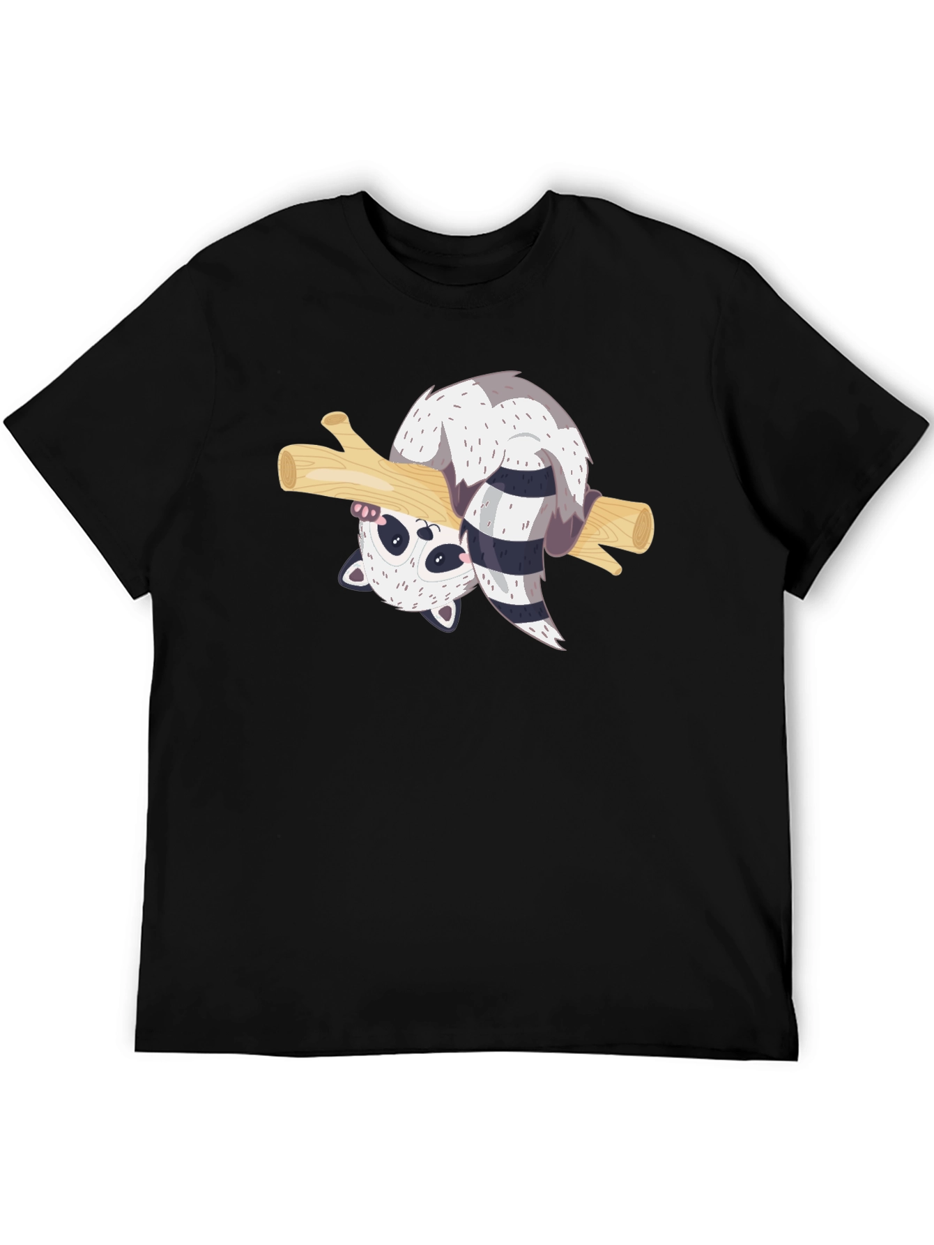 Cute Raccoon Branch Graphic T-Shirt
