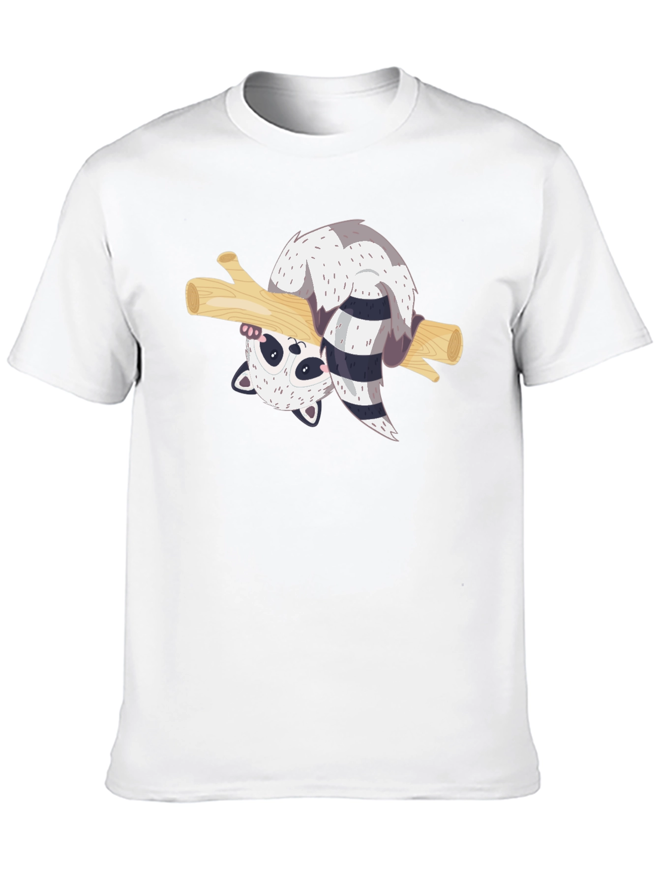 Cute Raccoon Branch Graphic T-Shirt