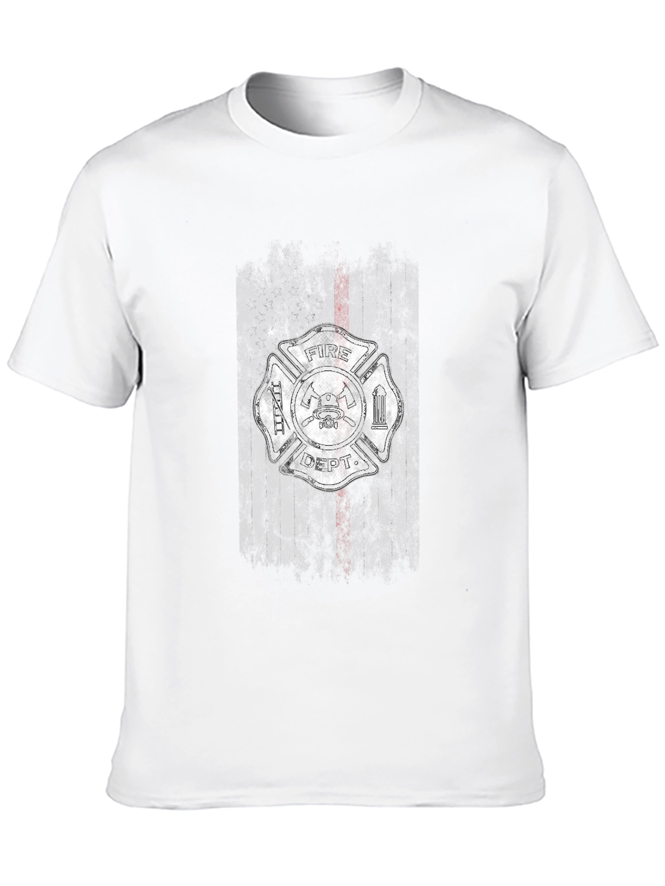 Fire Dept. Thin Red Line Graphic T-Shirt