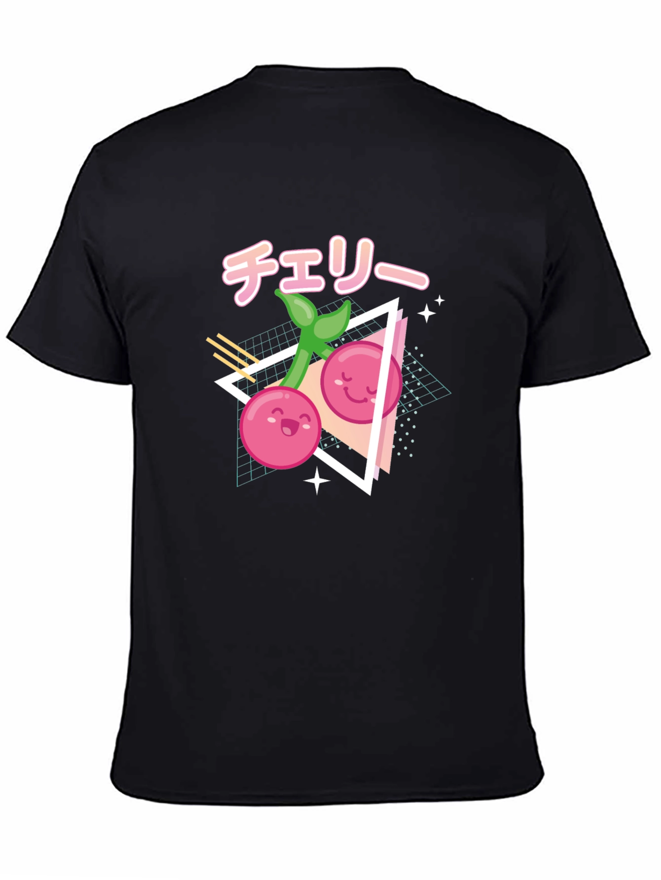 Kawaii Cherry Black T-Shirt