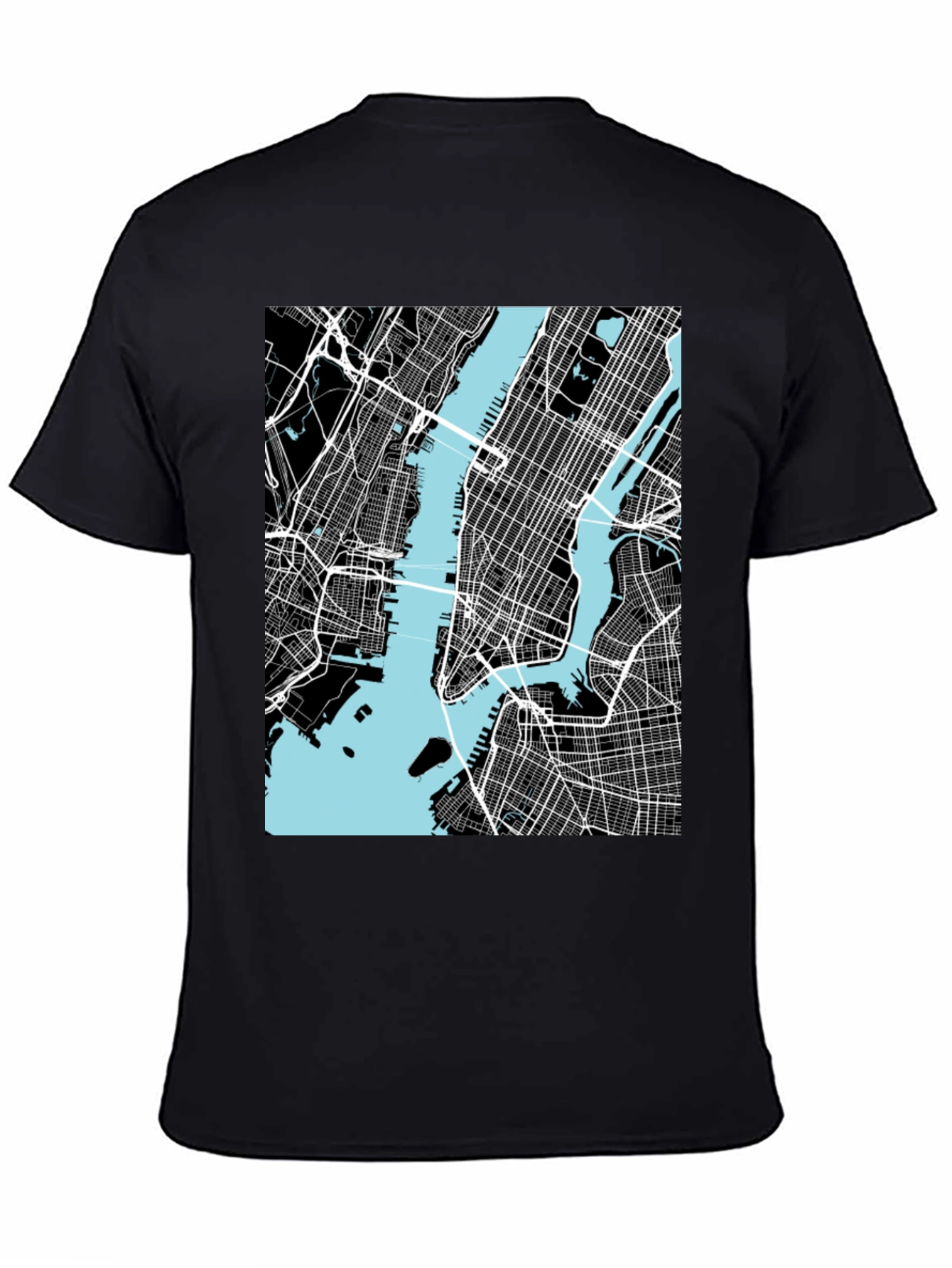 New York City Map T-Shirt - Black