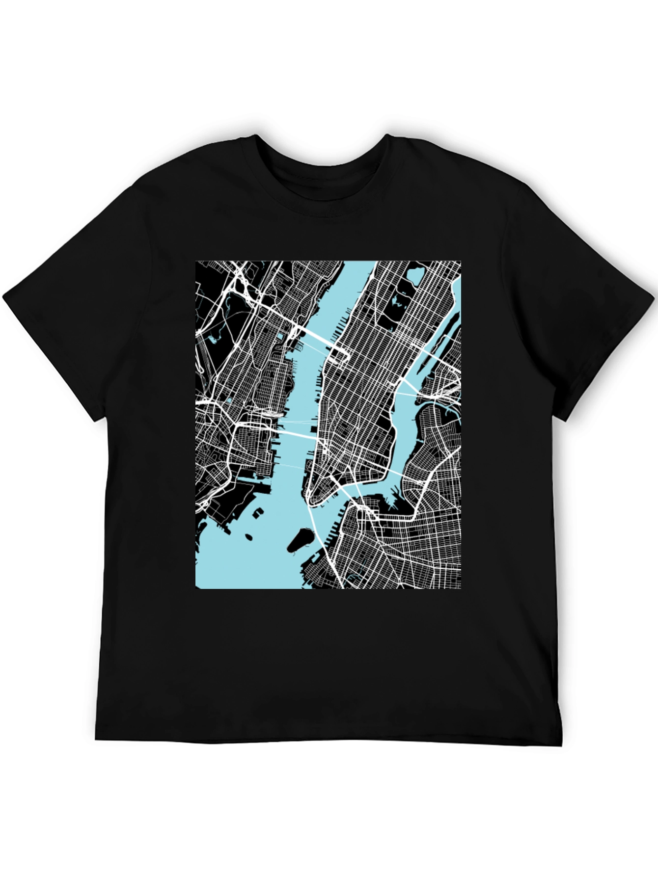 New York City Map T-Shirt - Black