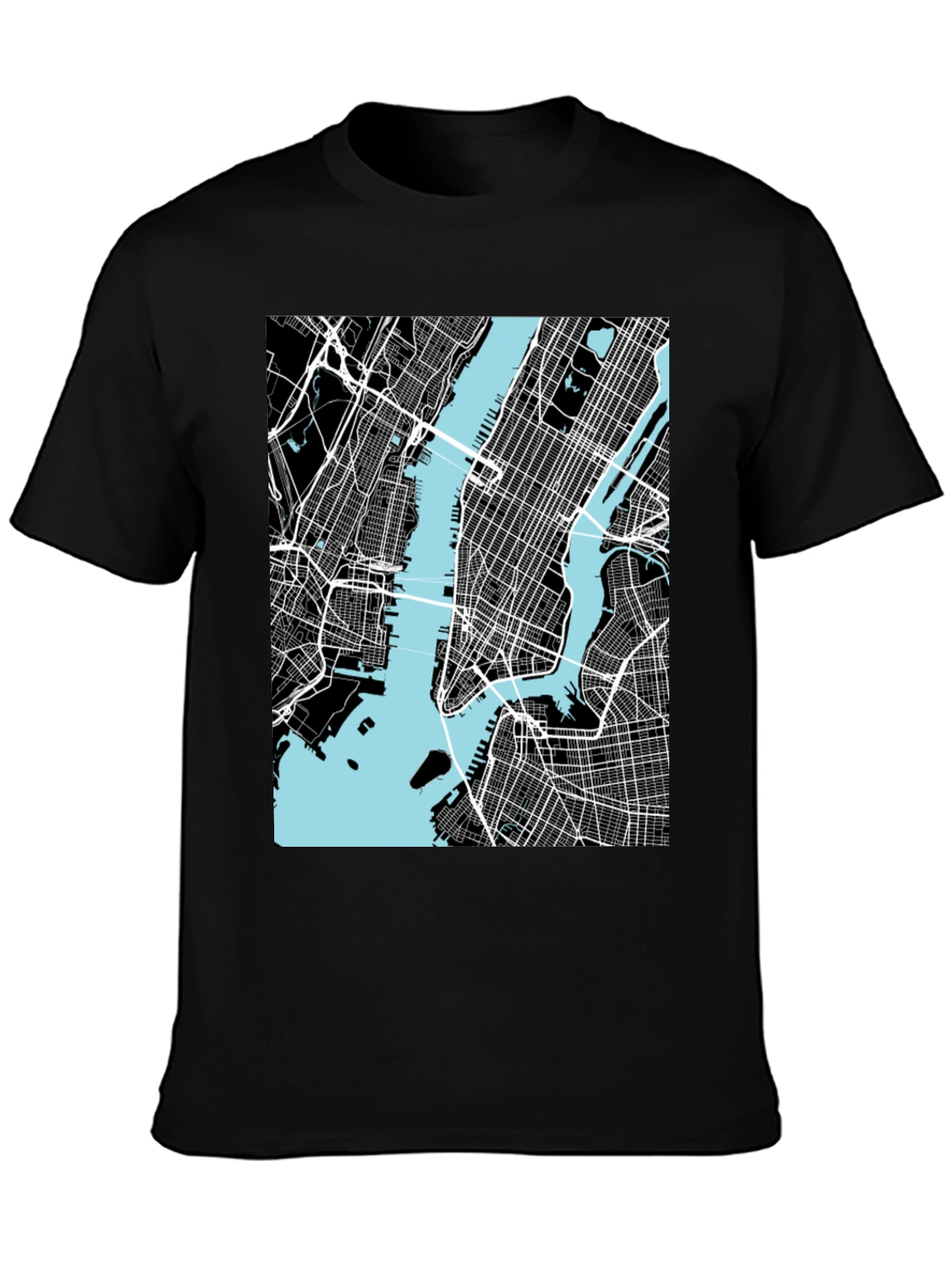New York City Map T-Shirt - Black