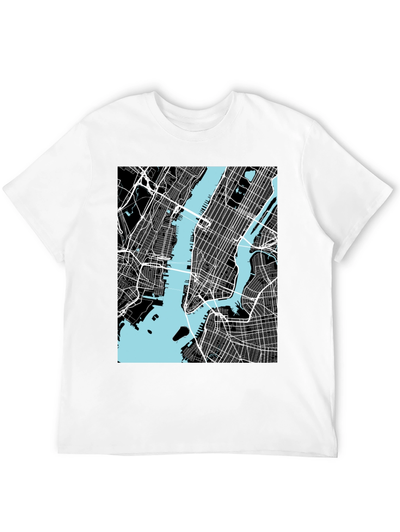 New York City Map T-Shirt - Black