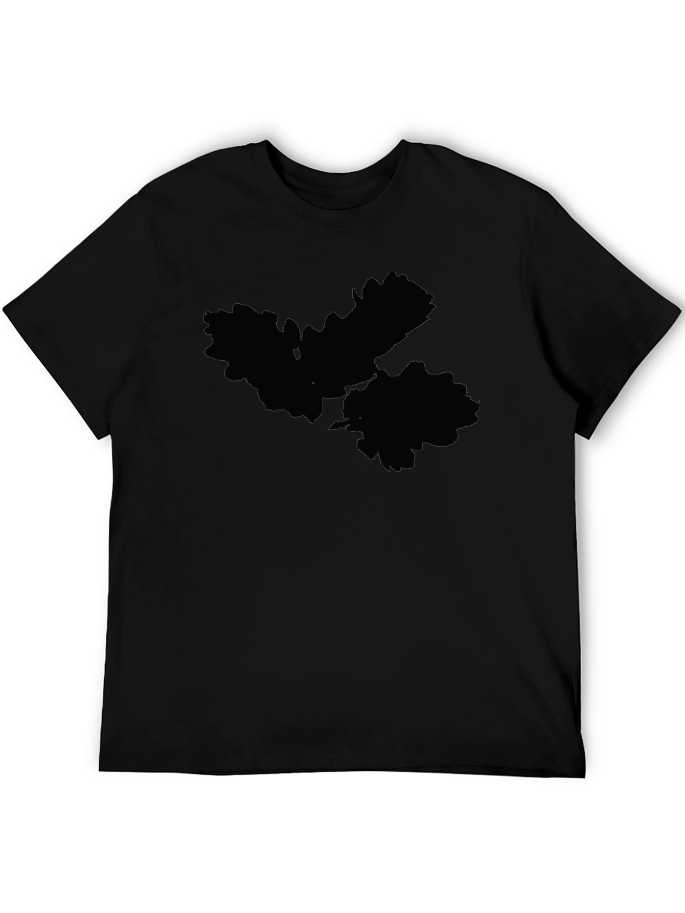 Mens Black Graphic Print Crew Neck T-Shirt