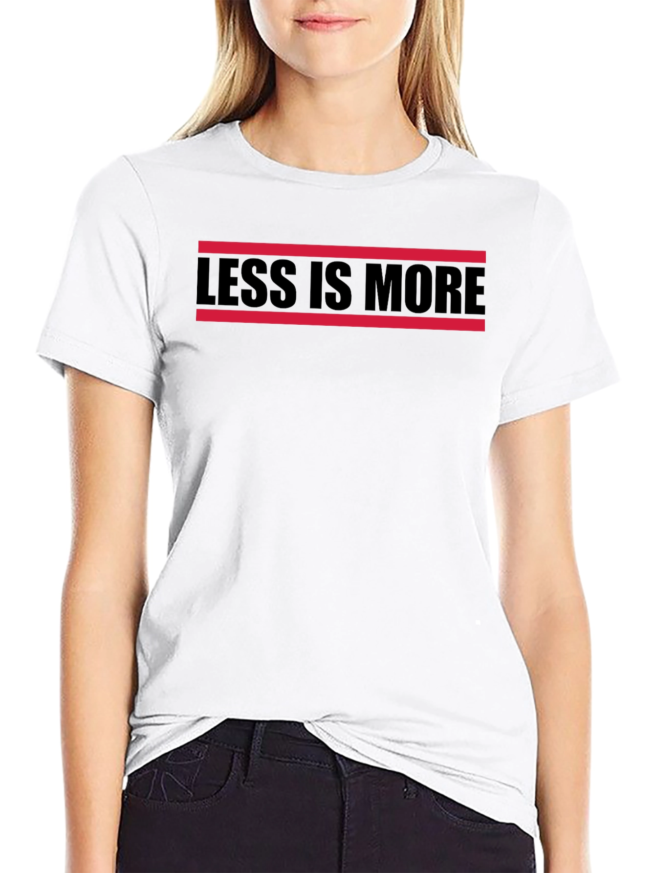 Less is More Black Graphic T-Shirt
