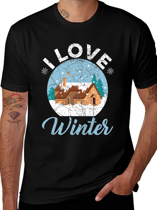 I Love Winter Graphic Tee - Holiday Season Shirt