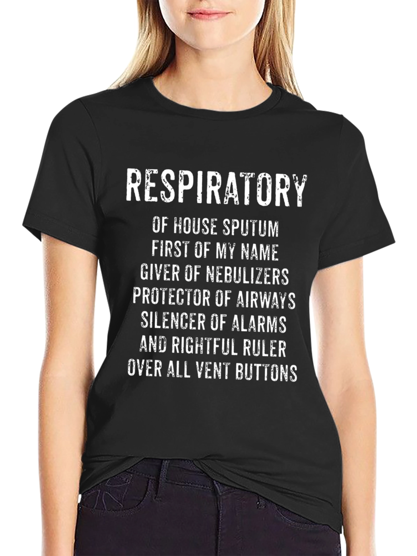 Respiratory Therapist T-Shirt: Vent Button Ruler