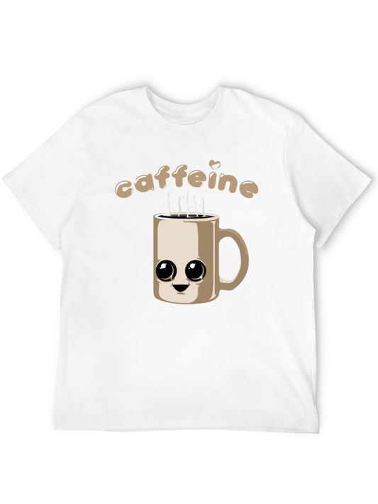 Caffeine Craving Black T-Shirt - Cute Coffee Mug Design