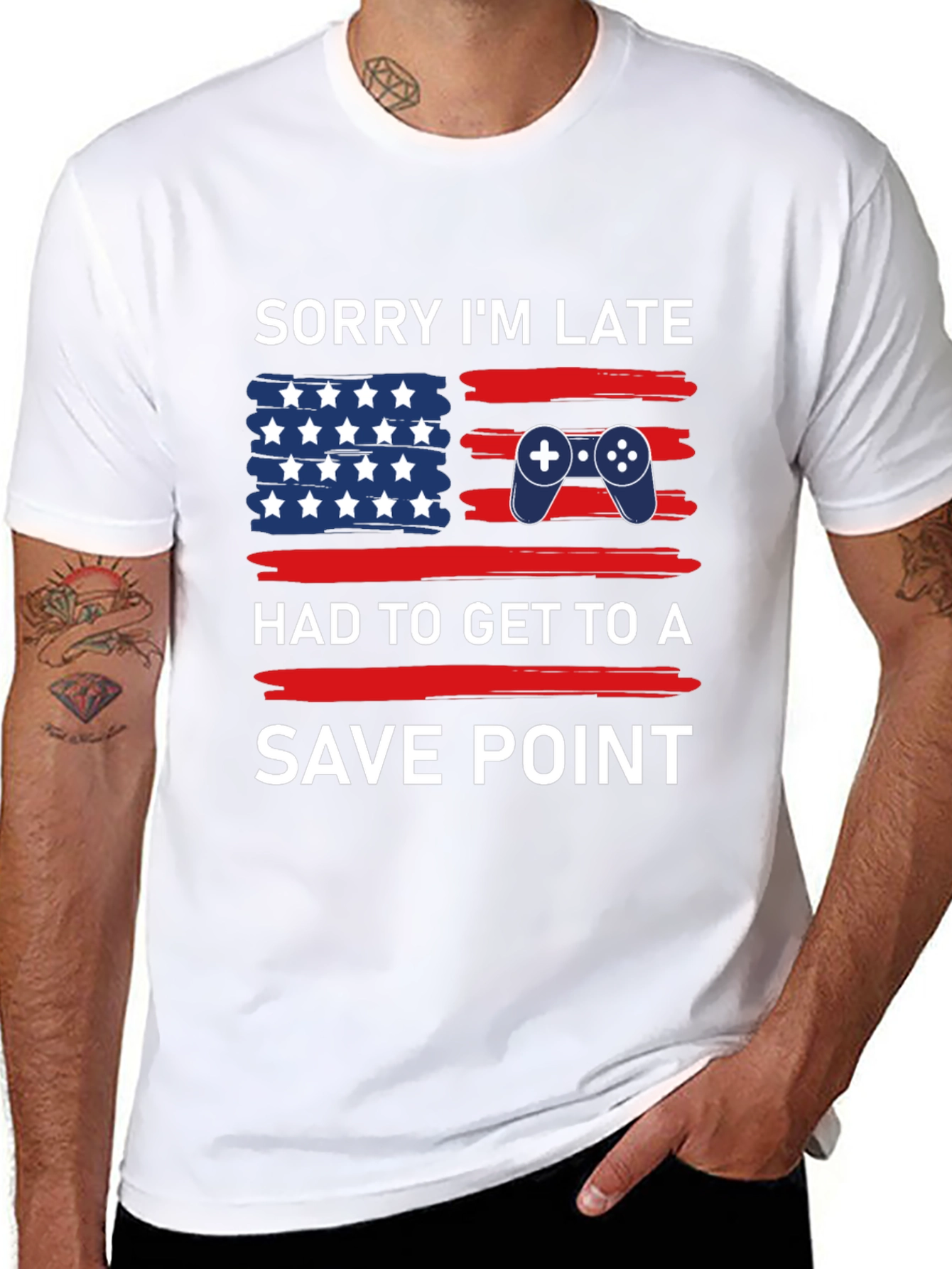 Sorry Im Late Save Point Gamer T-Shirt
