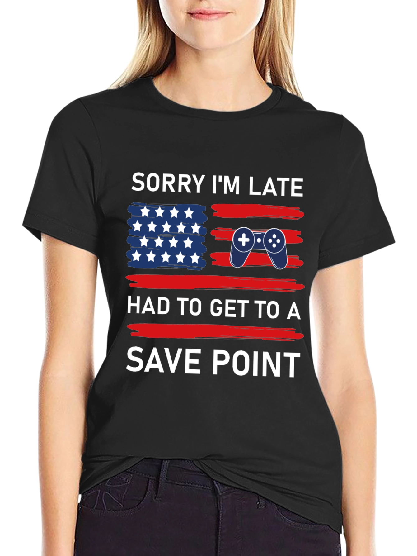 Sorry Im Late Save Point Gamer T-Shirt