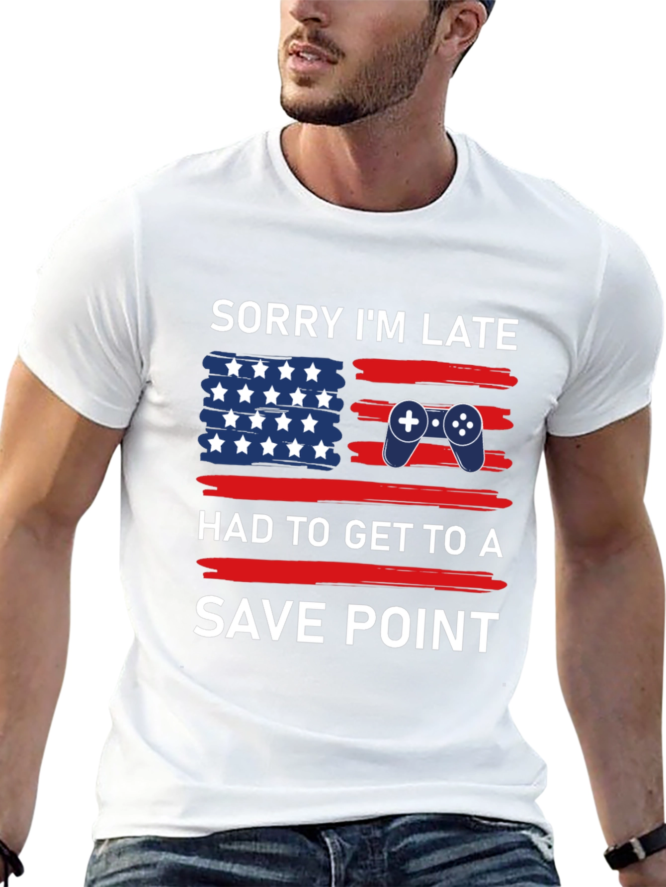 Sorry Im Late Save Point Gamer T-Shirt