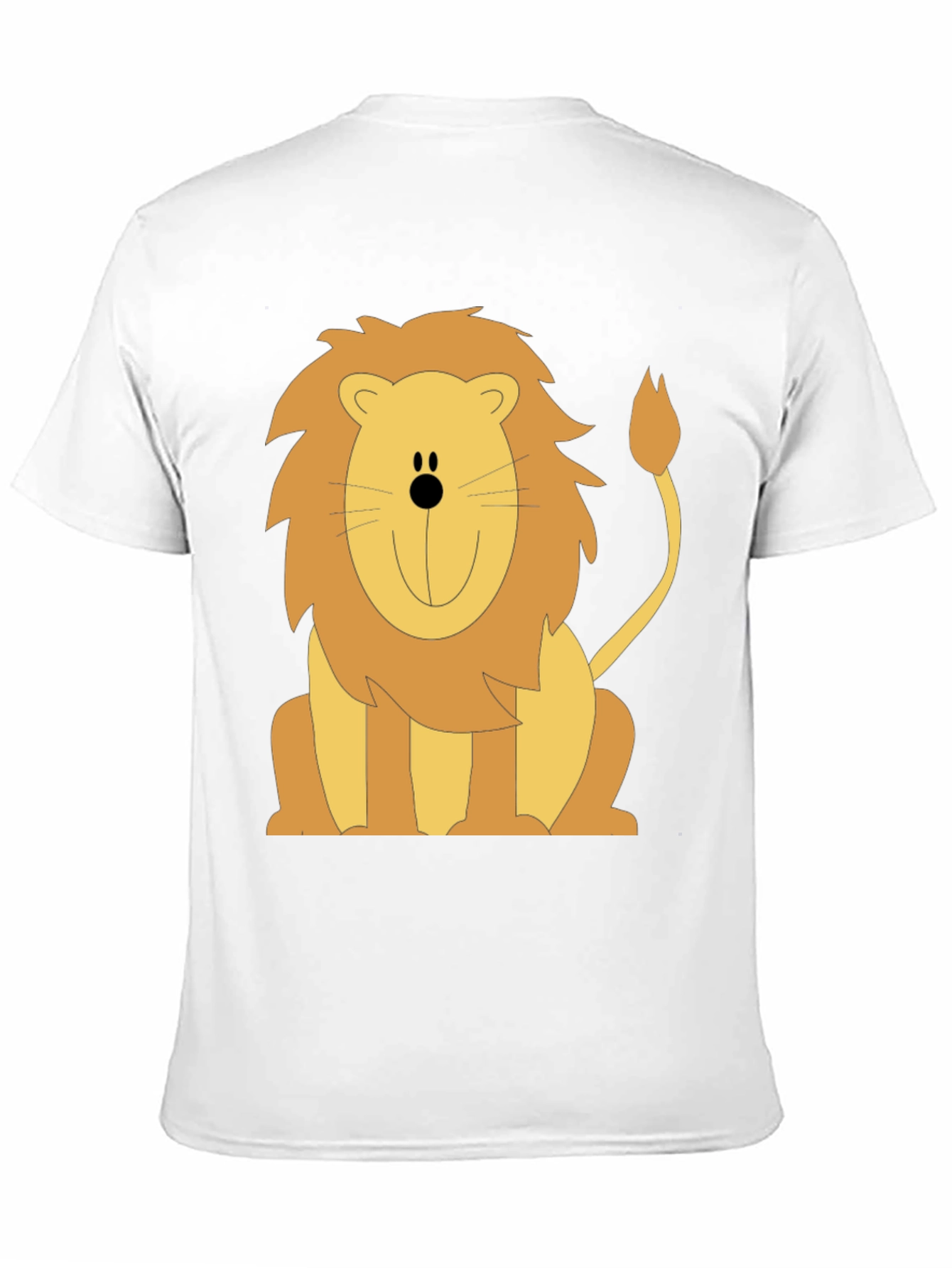 Cartoon Lion Graphic T-Shirt - Black Cotton Tee