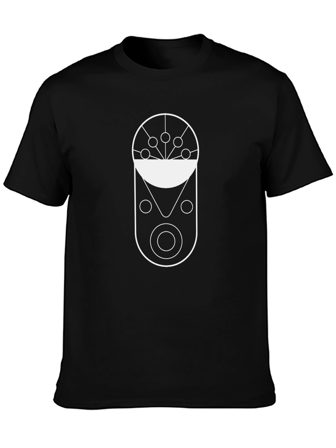 Modern Graphic Print Black T-Shirt