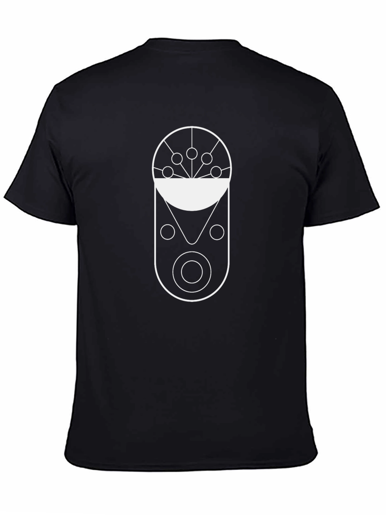 Modern Graphic Print Black T-Shirt