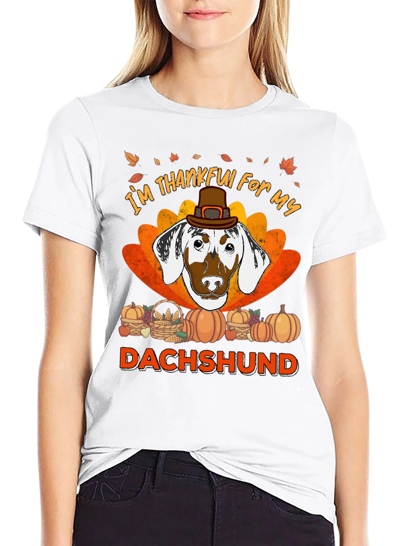 Thankful Dachshund T-Shirt - Thanksgiving Dog Tee