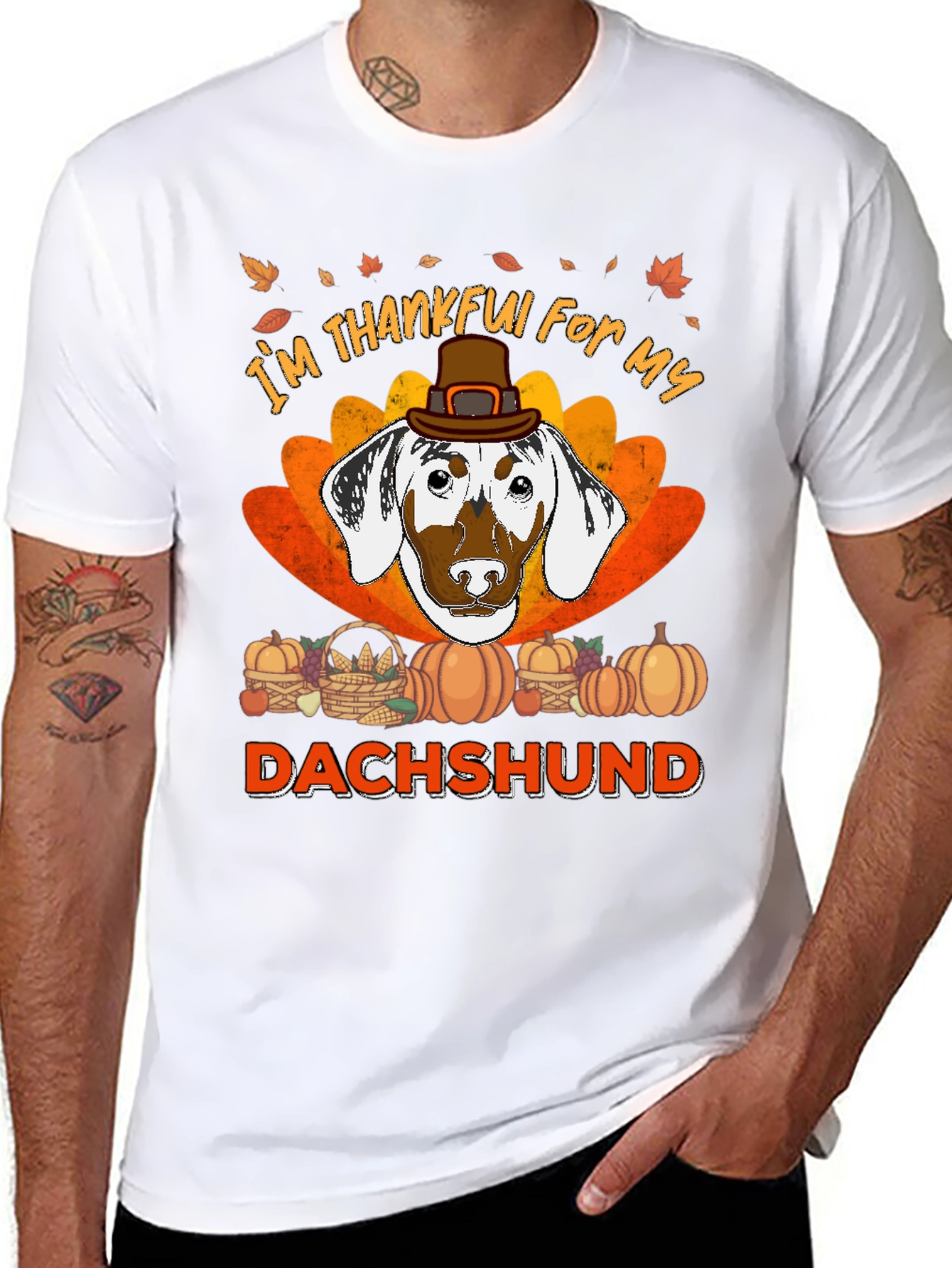 Thankful Dachshund T-Shirt - Thanksgiving Dog Tee