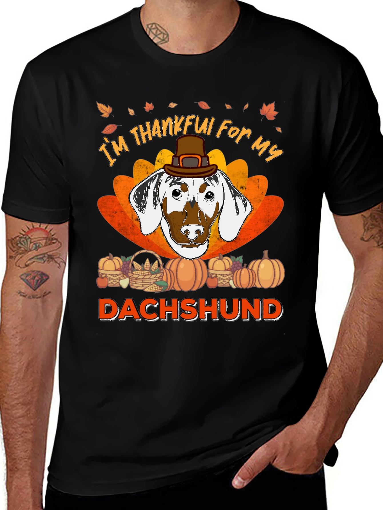 Thankful Dachshund T-Shirt - Thanksgiving Dog Tee