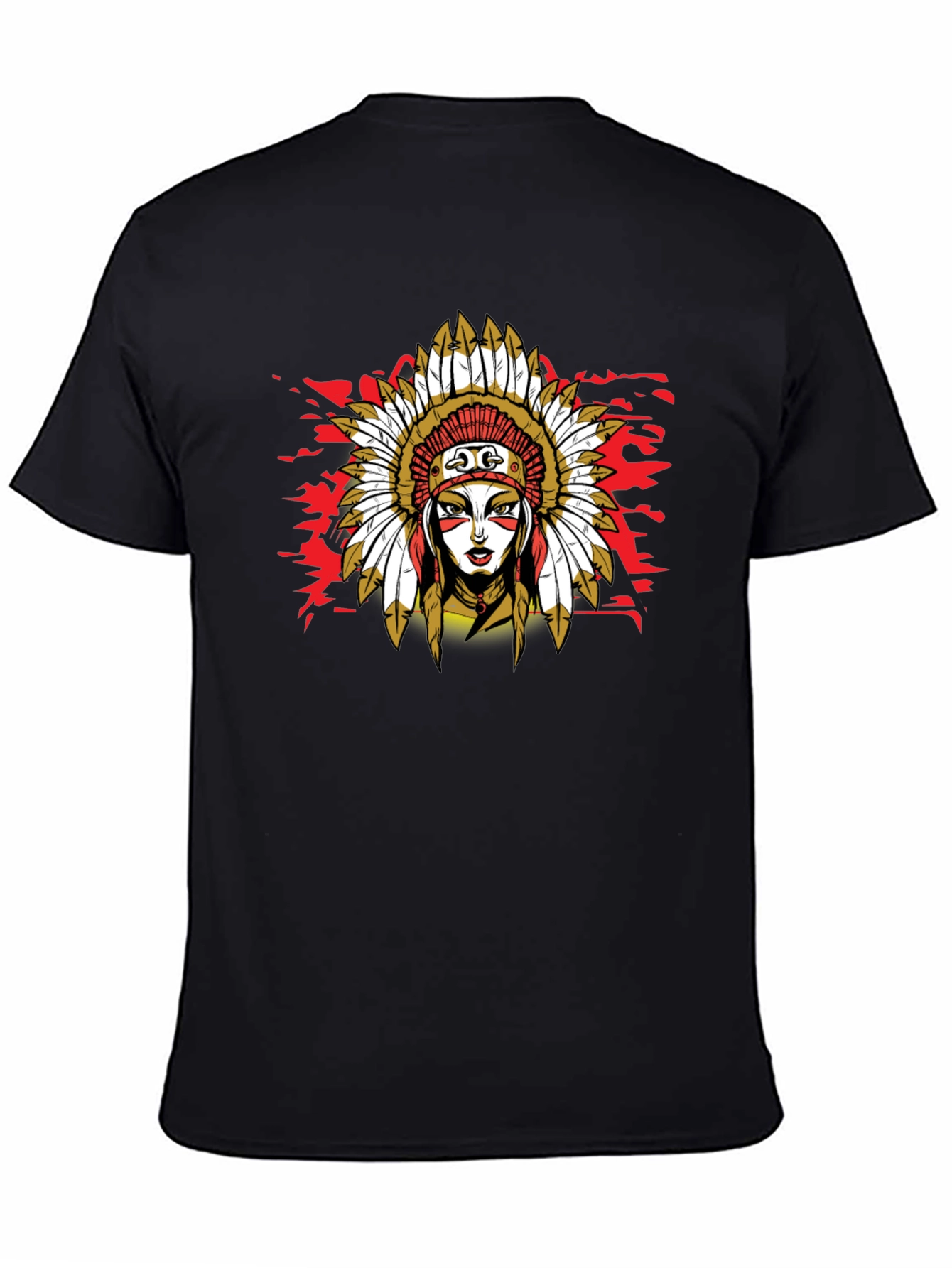 Native American Headdress Black T-Shirt