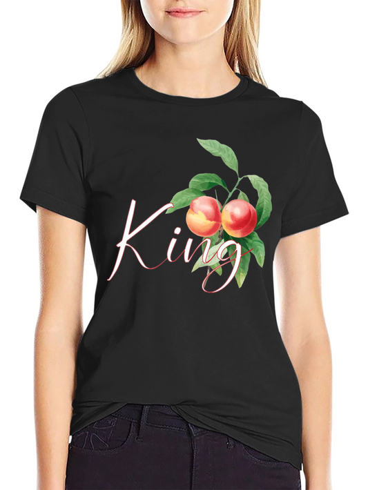 King Peach Black T-Shirt - Stylish & Unique Fruit Design