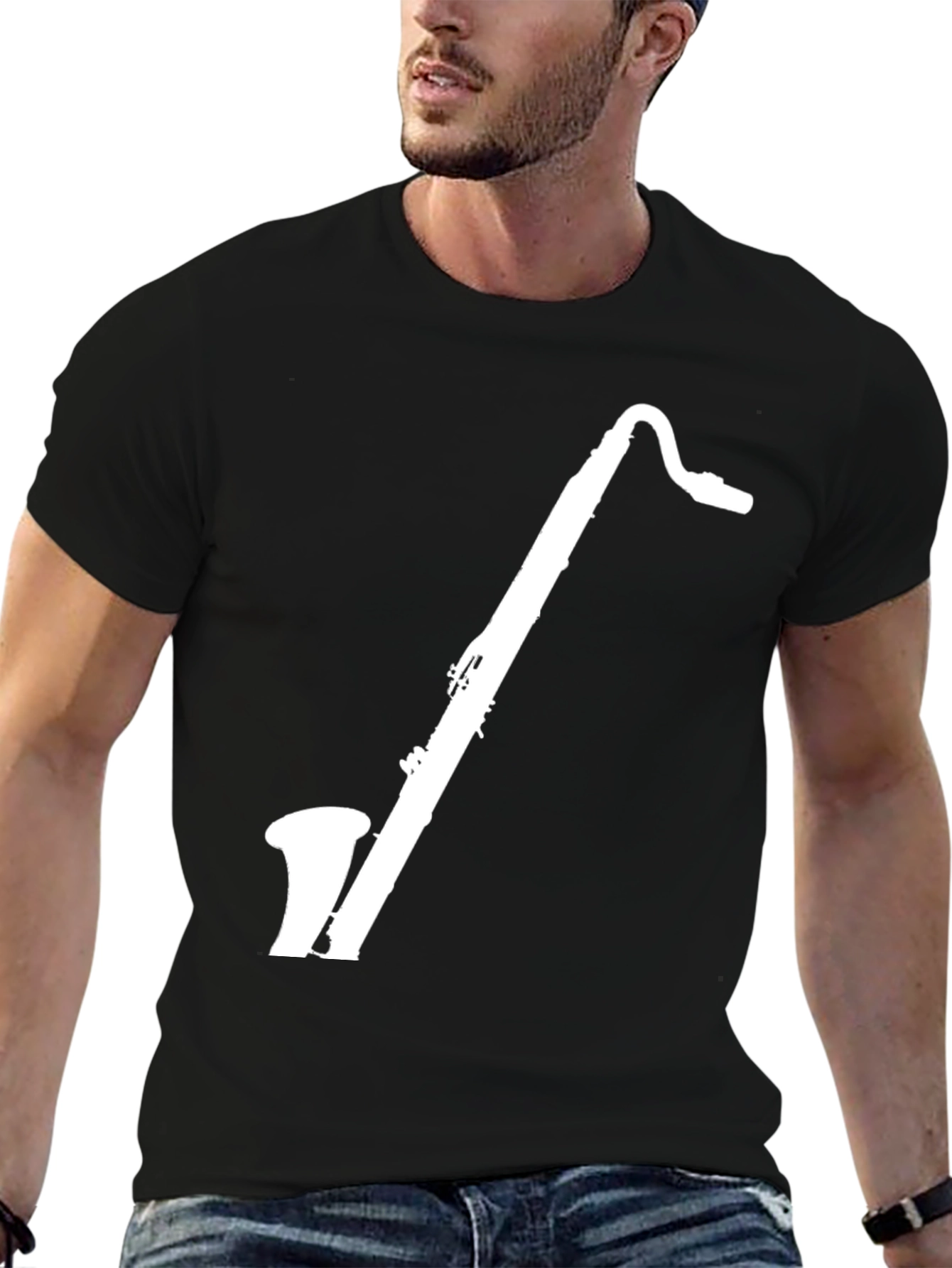 Saxophone Graphic T-Shirt - Black Music Tee