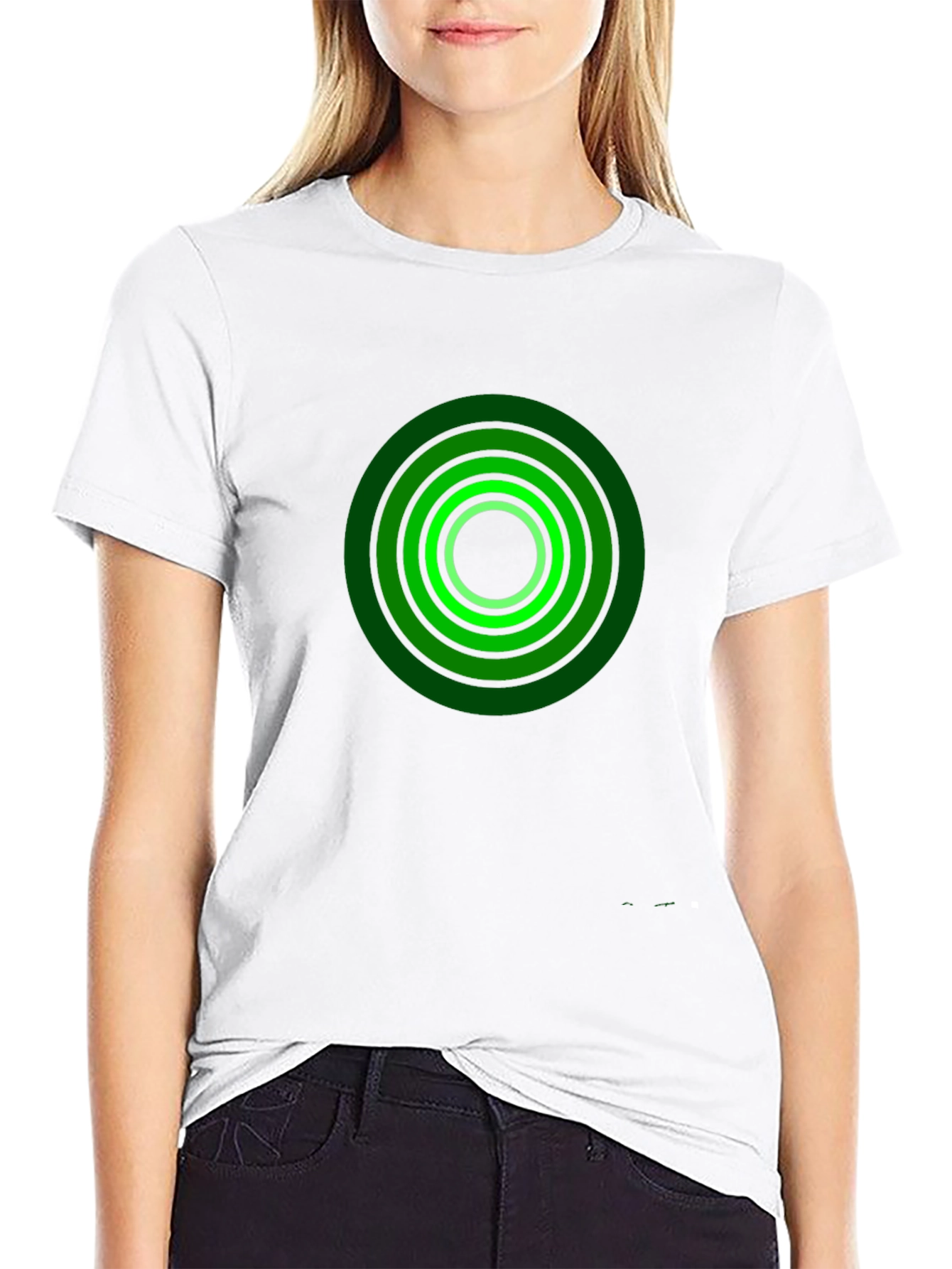 Black T-Shirt with Green Target Design