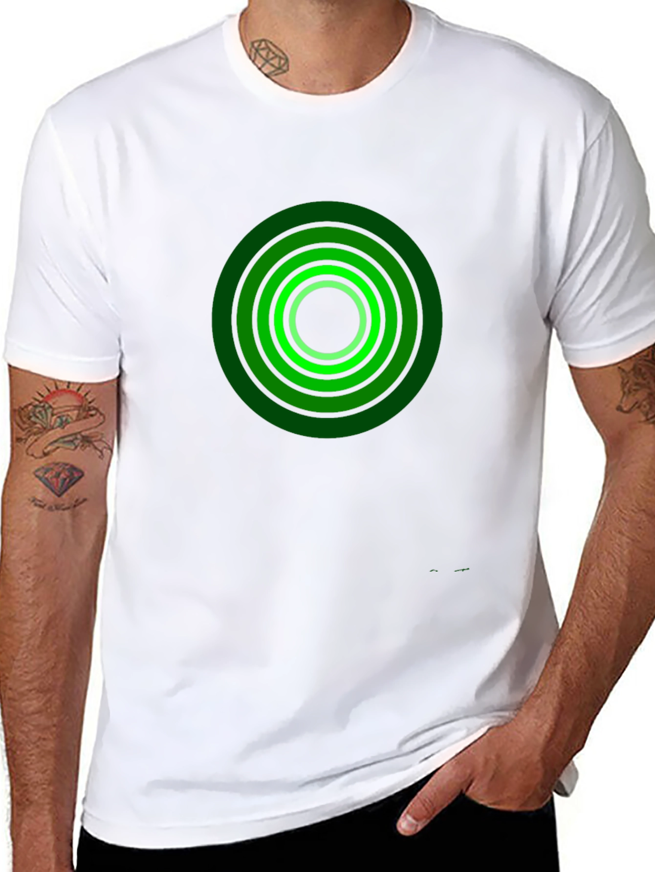 Black T-Shirt with Green Target Design