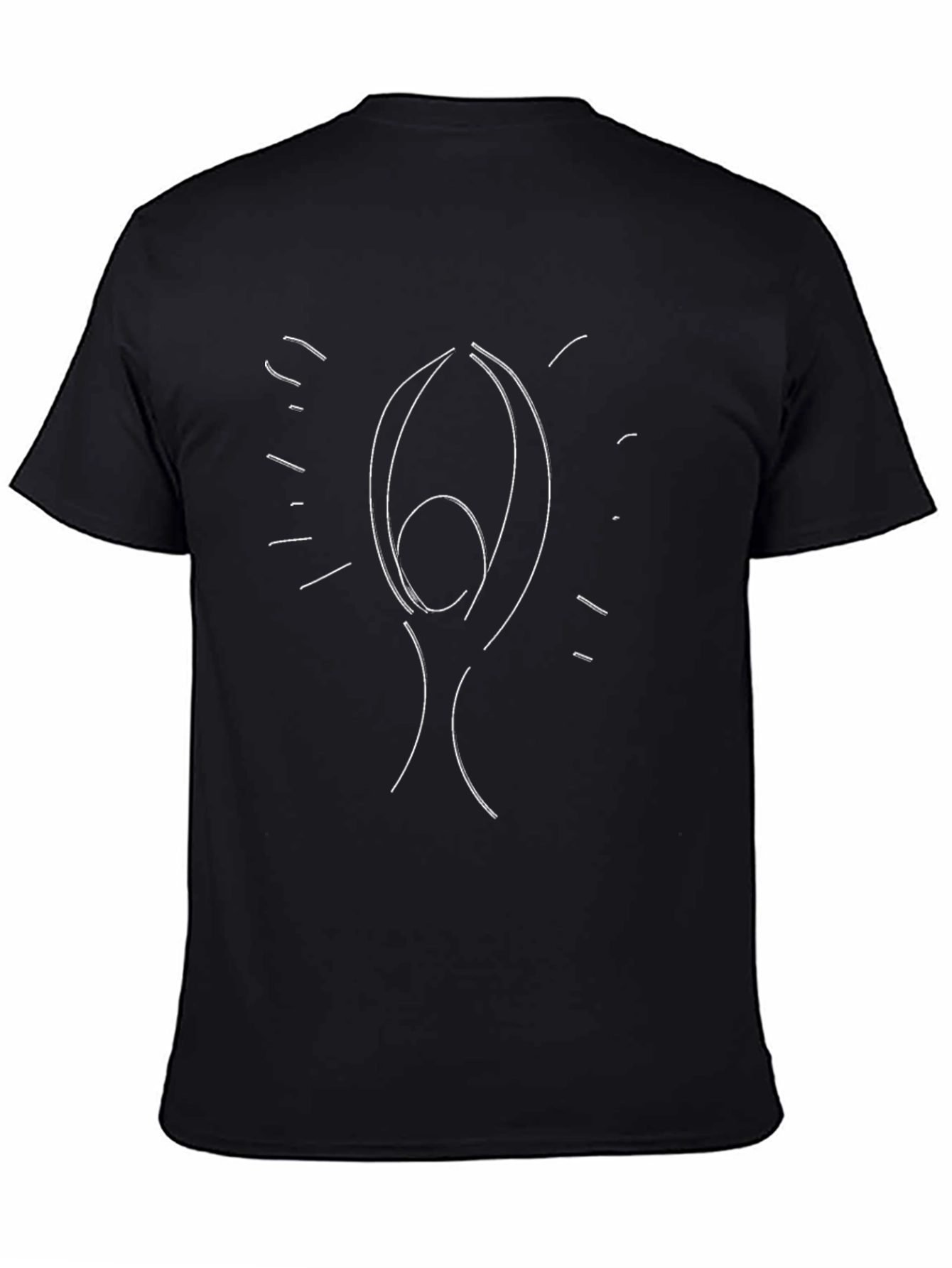 Abstract Line Art Graphic Tee - Black