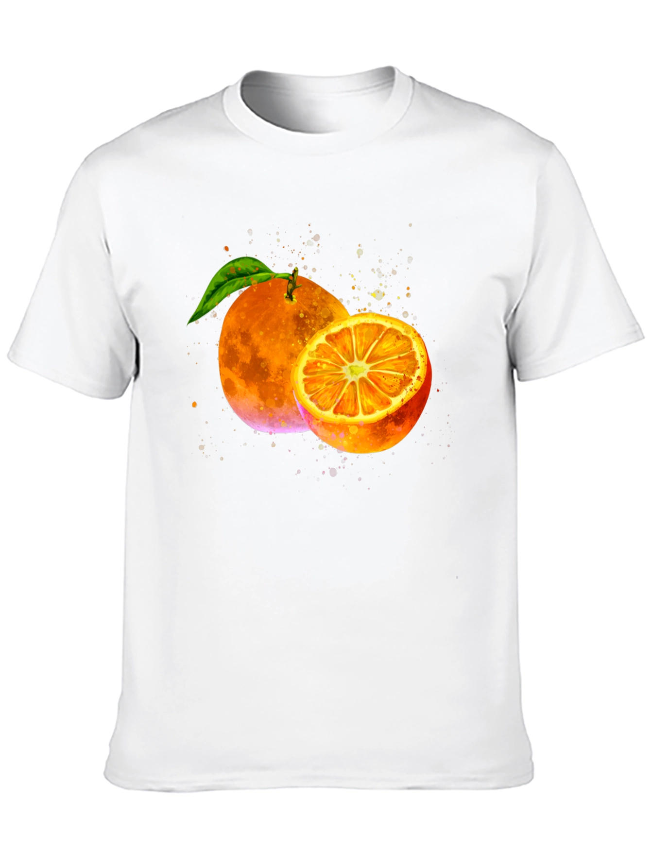 Orange Graphic Print Black T-Shirt
