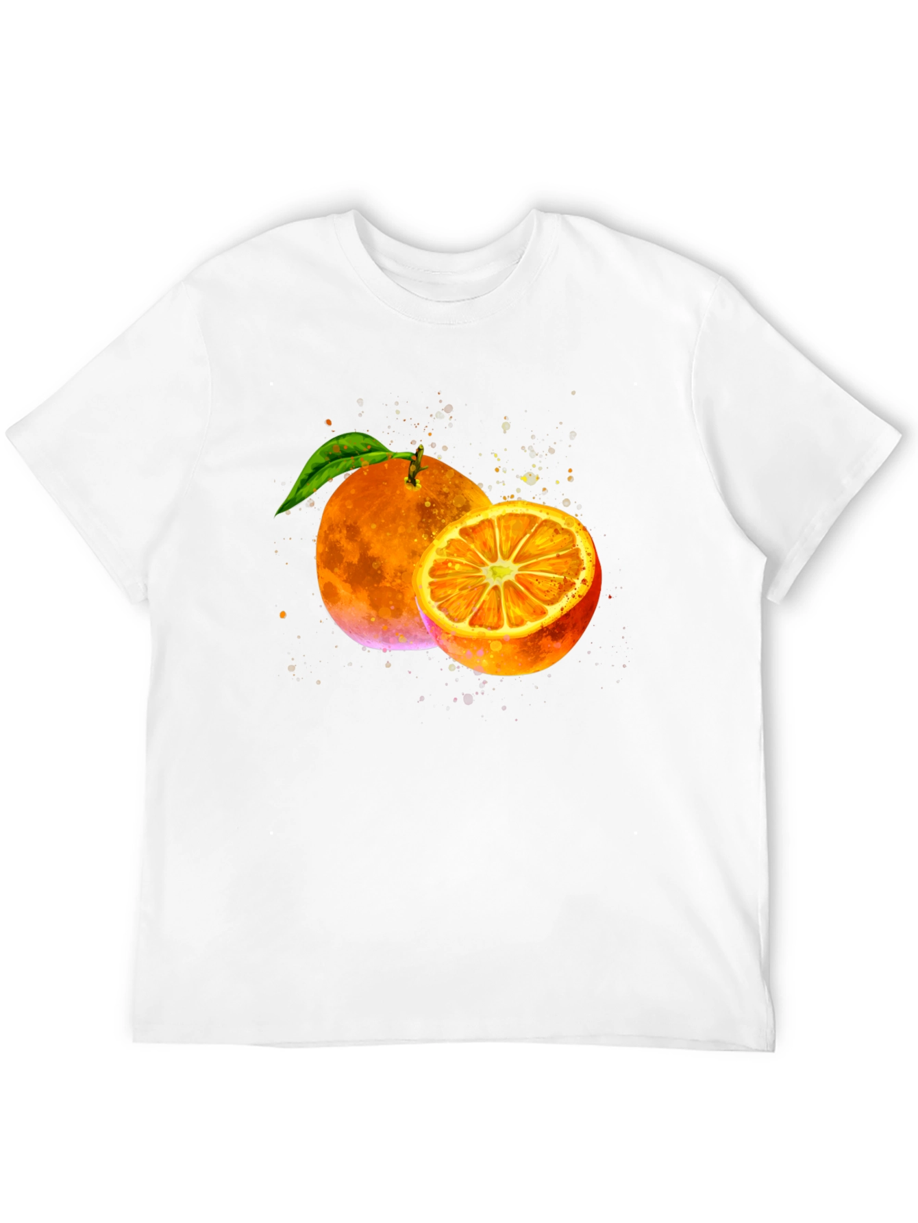 Orange Graphic Print Black T-Shirt